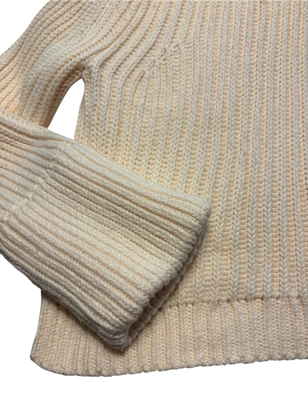 J. Crew Heritage Cotton Fisherman Crewneck Sweater L Cream Chunky Nautical